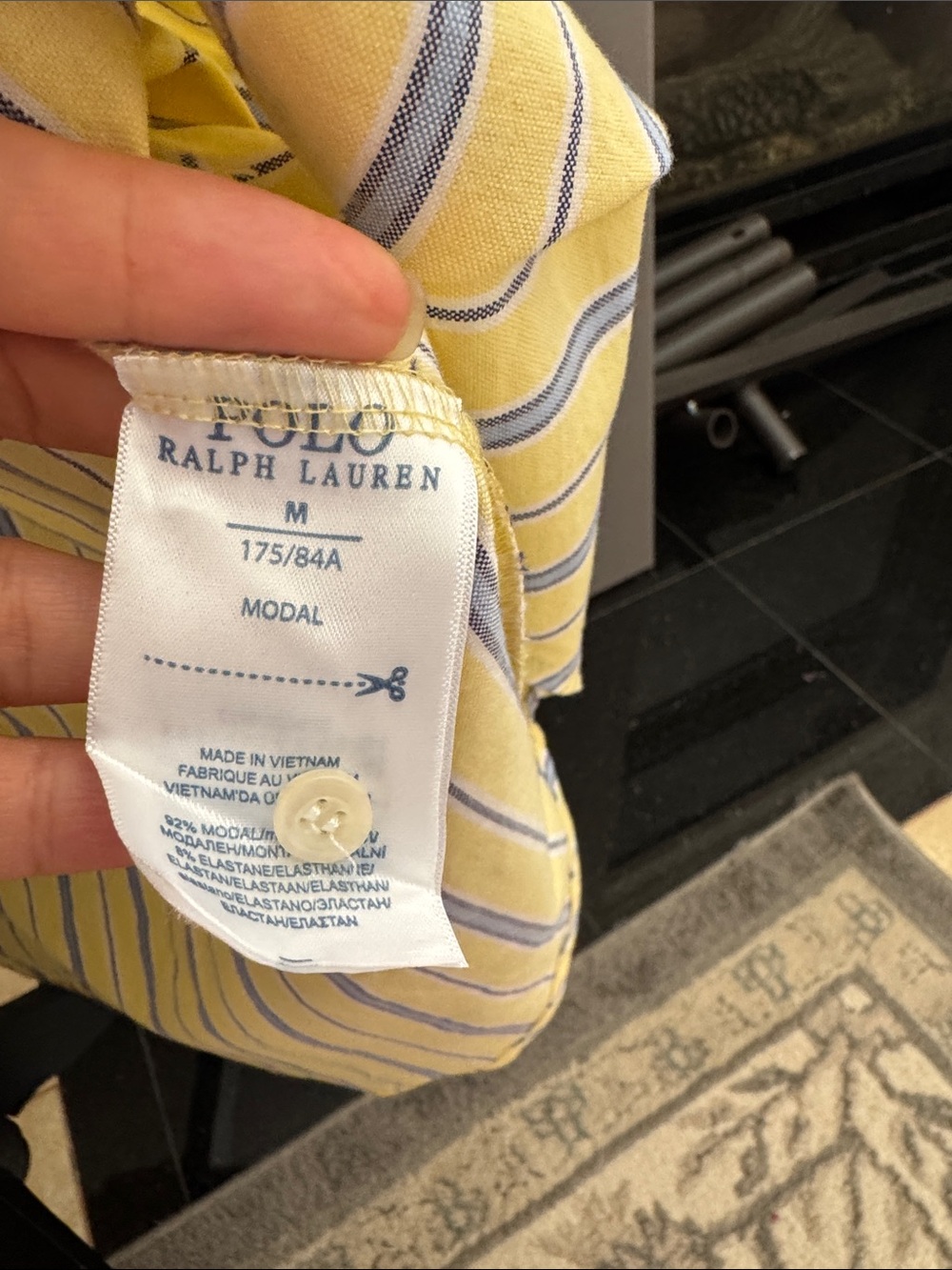Polo by Ralph Lauren Yellow and Blue Striped Maxi Shirt Dress - Picture 4 of 4
